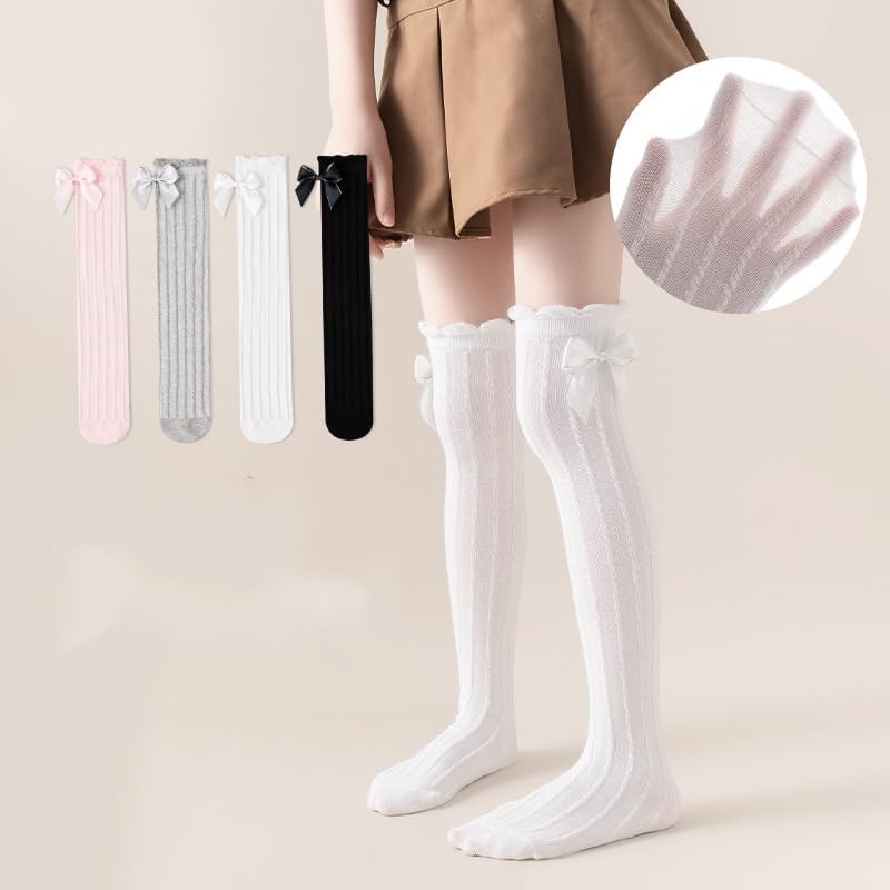 Toptim Kid Girls Knee High Stockings or Over Calf Socks Cotton Princess Tube Dress Socks - Image 2